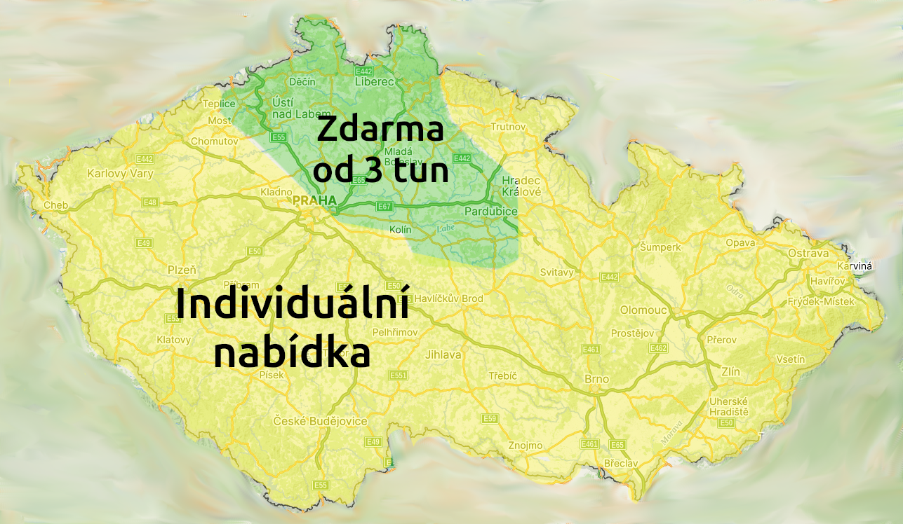 Mapa rozvozu